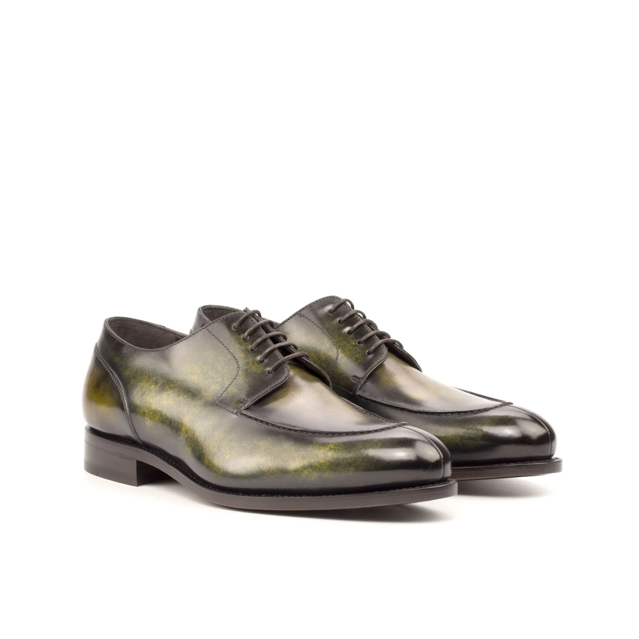 Split Toe Derby in Khaki Marble Patina Box Calf