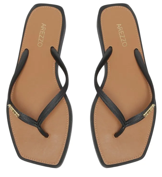Square Toe Black Toe Slipper
