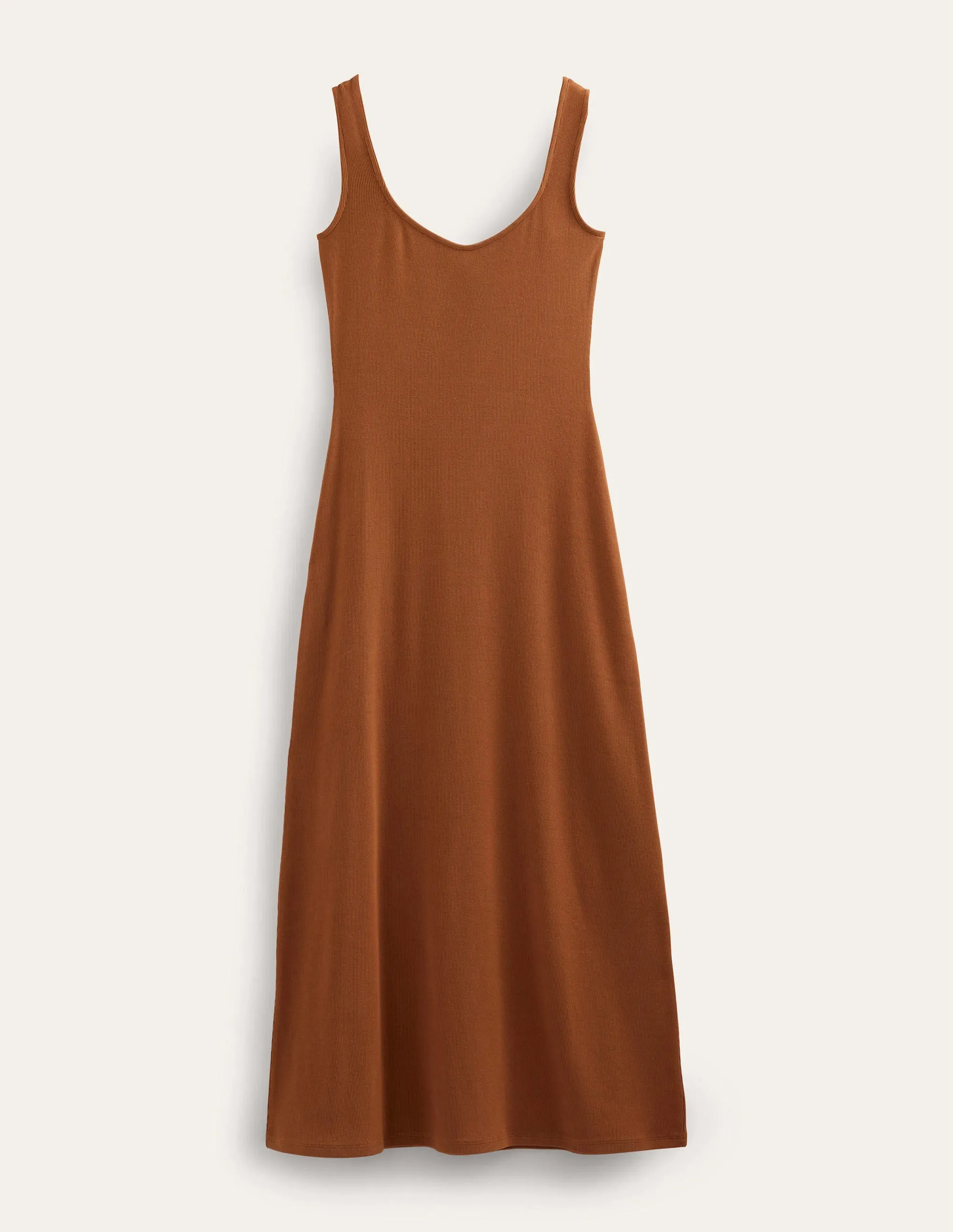 Strappy Rib Jersey Maxi Dress-Pumpkin