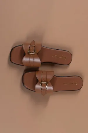 Tan Chic Buckle Sandals