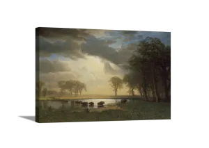 The Buffalo Trail | Albert Bierstadt Masters Classic Art in Gallery Wrapped Canvas | Various Sizes