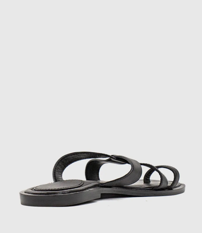 TIANA Crossover Toe Thong in Black