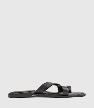 TIANA Crossover Toe Thong in Black