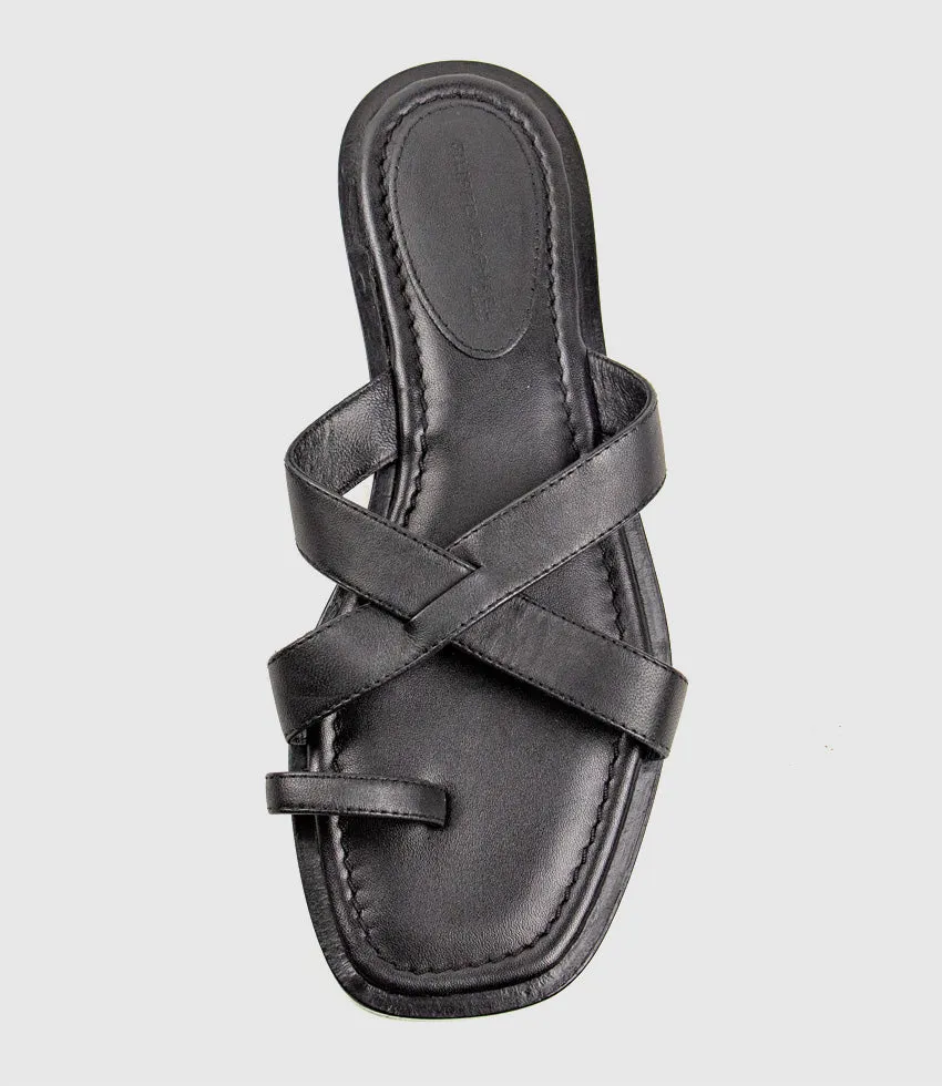 TIANA Crossover Toe Thong in Black