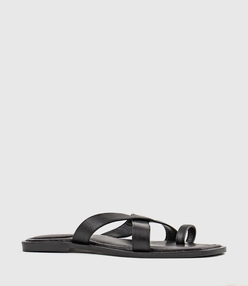 TIANA Crossover Toe Thong in Black