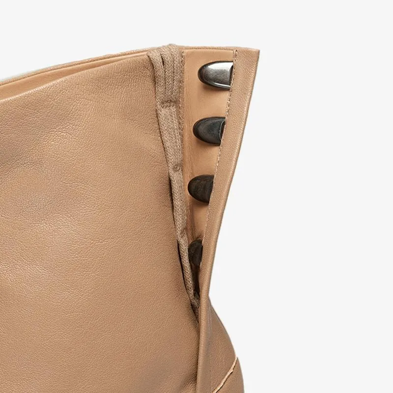 Trendy Soft Nappa Leather Ankle Boots