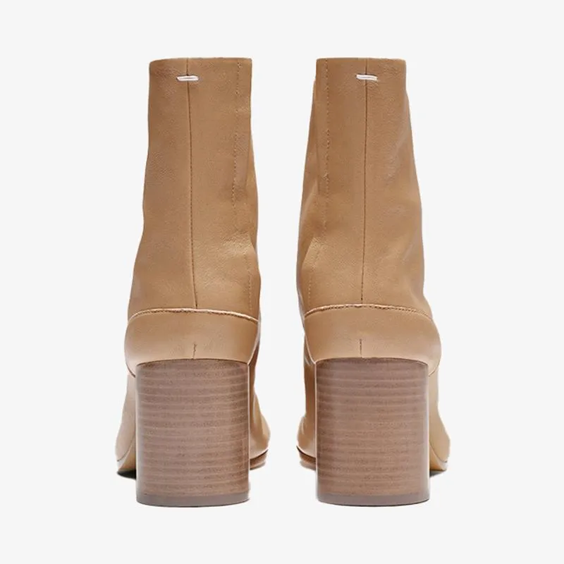 Trendy Soft Nappa Leather Ankle Boots