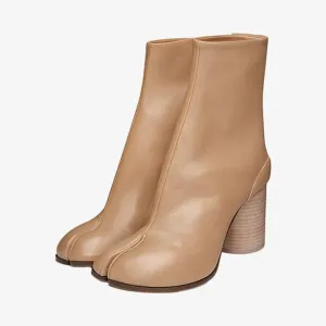 Trendy Soft Nappa Leather Ankle Boots