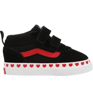 Vans Kids Ward Hook & Loop Trainers - Black/Red