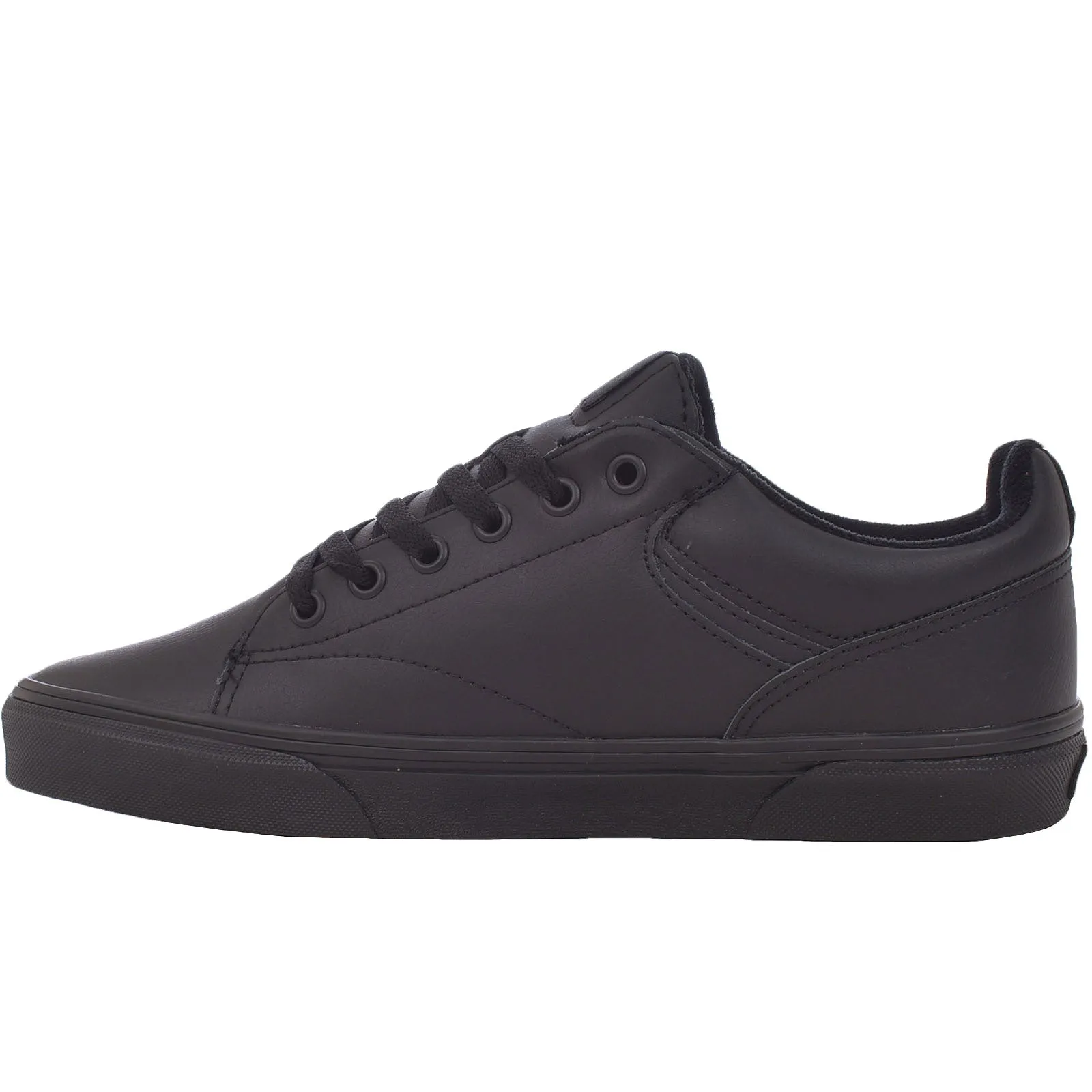 Vans Mens Seldan Tumbled Leather Trainers - Black