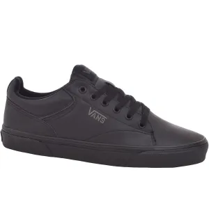 Vans Mens Seldan Tumbled Leather Trainers - Black