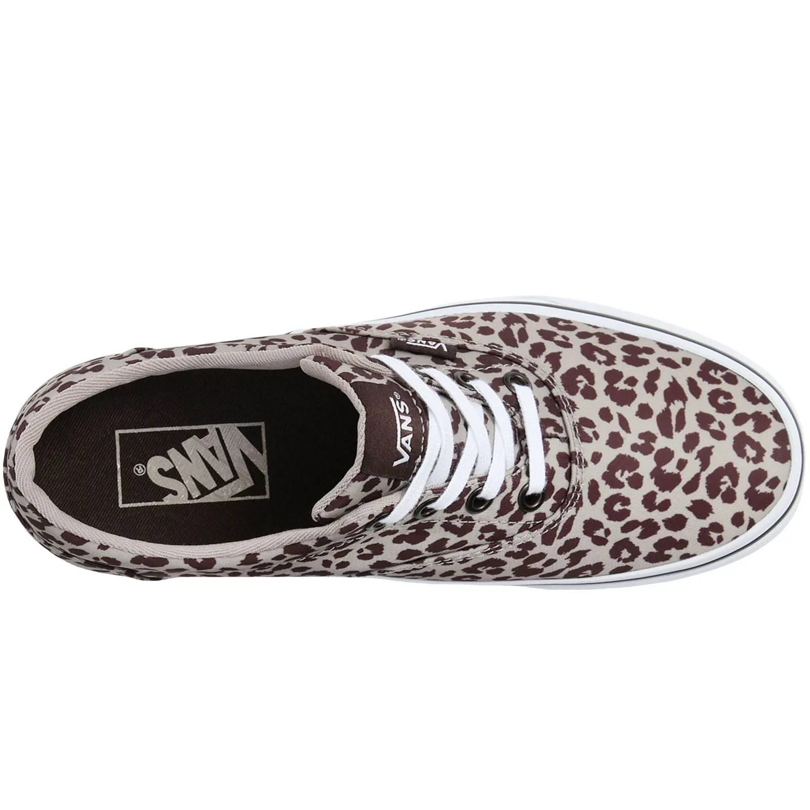 Vans Womens Doheny Animal Print Low Rise Trainers - Satin Leopard
