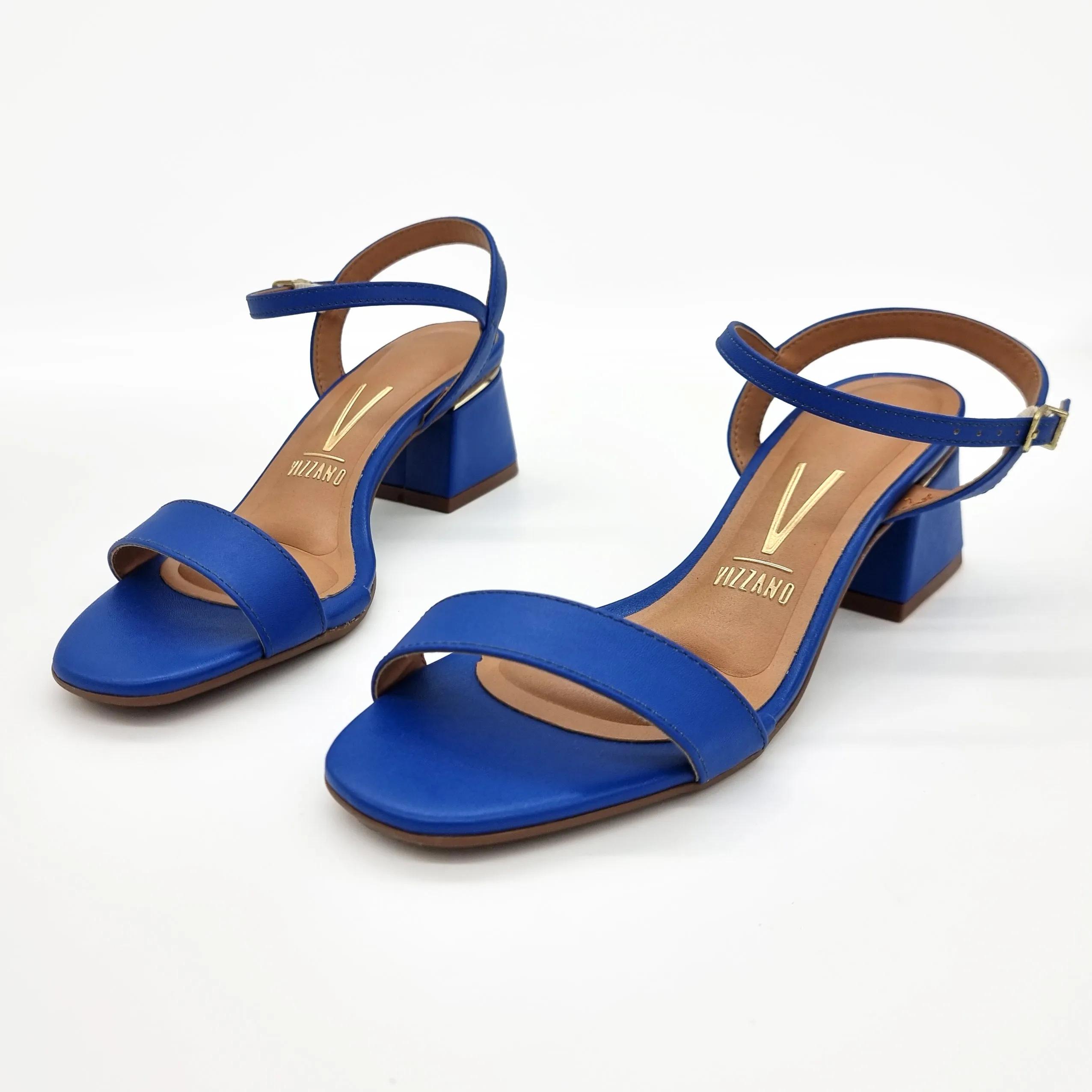 Vizzano 6428-101 Low Heel Sandal in Blue Napa