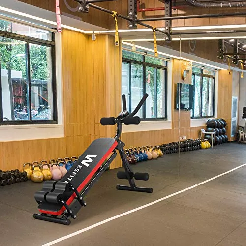 Wesfital AB Workout equipment Sit Up Bench Abdominal Trainer Full Body Strength training Home Gym Fitness Machine for Thighs, Glutes, Sit-ups With 3 difficulty Levels And Digital Display