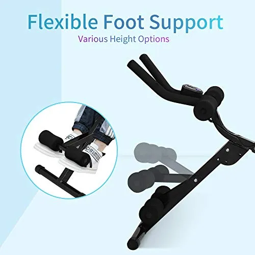Wesfital AB Workout equipment Sit Up Bench Abdominal Trainer Full Body Strength training Home Gym Fitness Machine for Thighs, Glutes, Sit-ups With 3 difficulty Levels And Digital Display