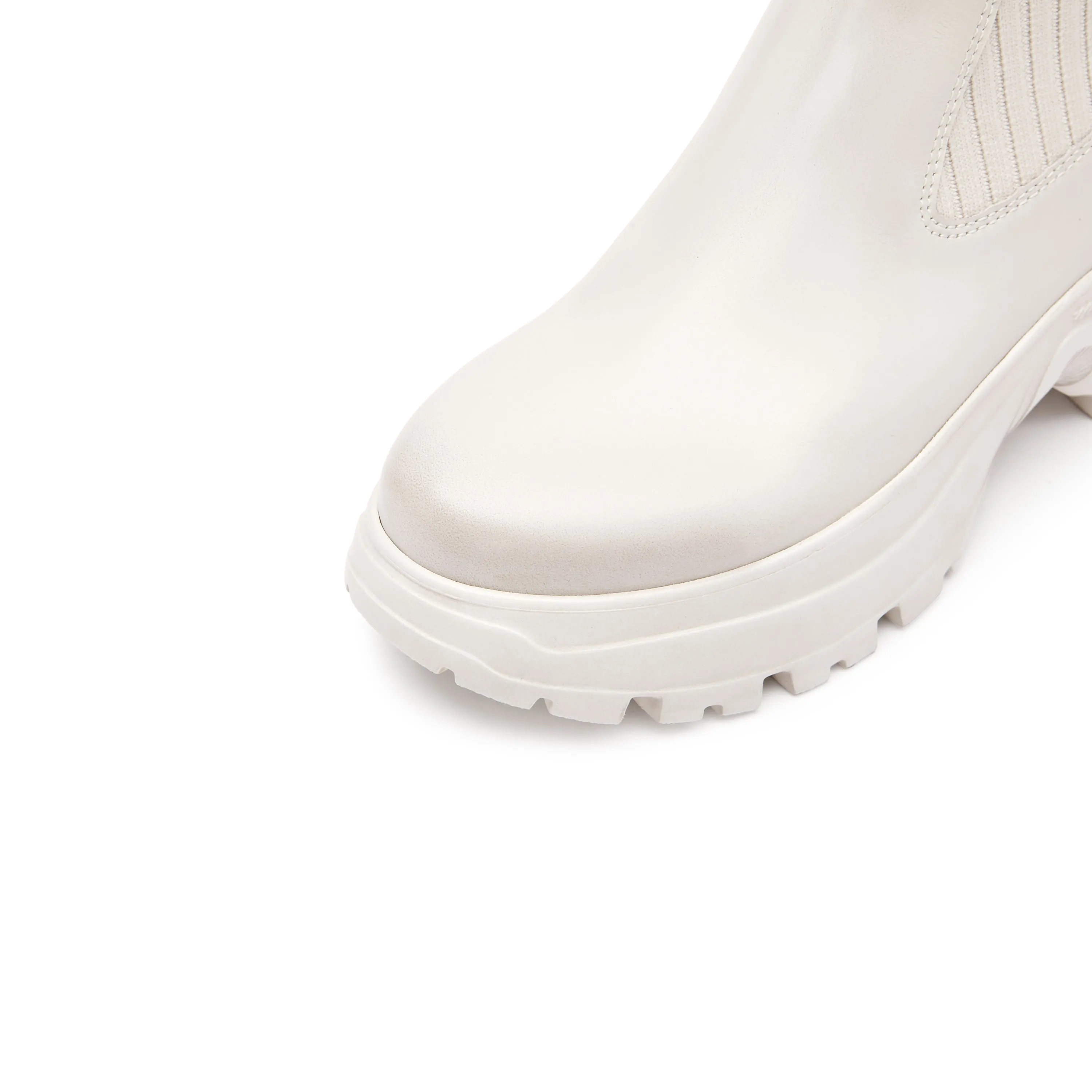 White Brushed ST Chunky Chelsea Boots