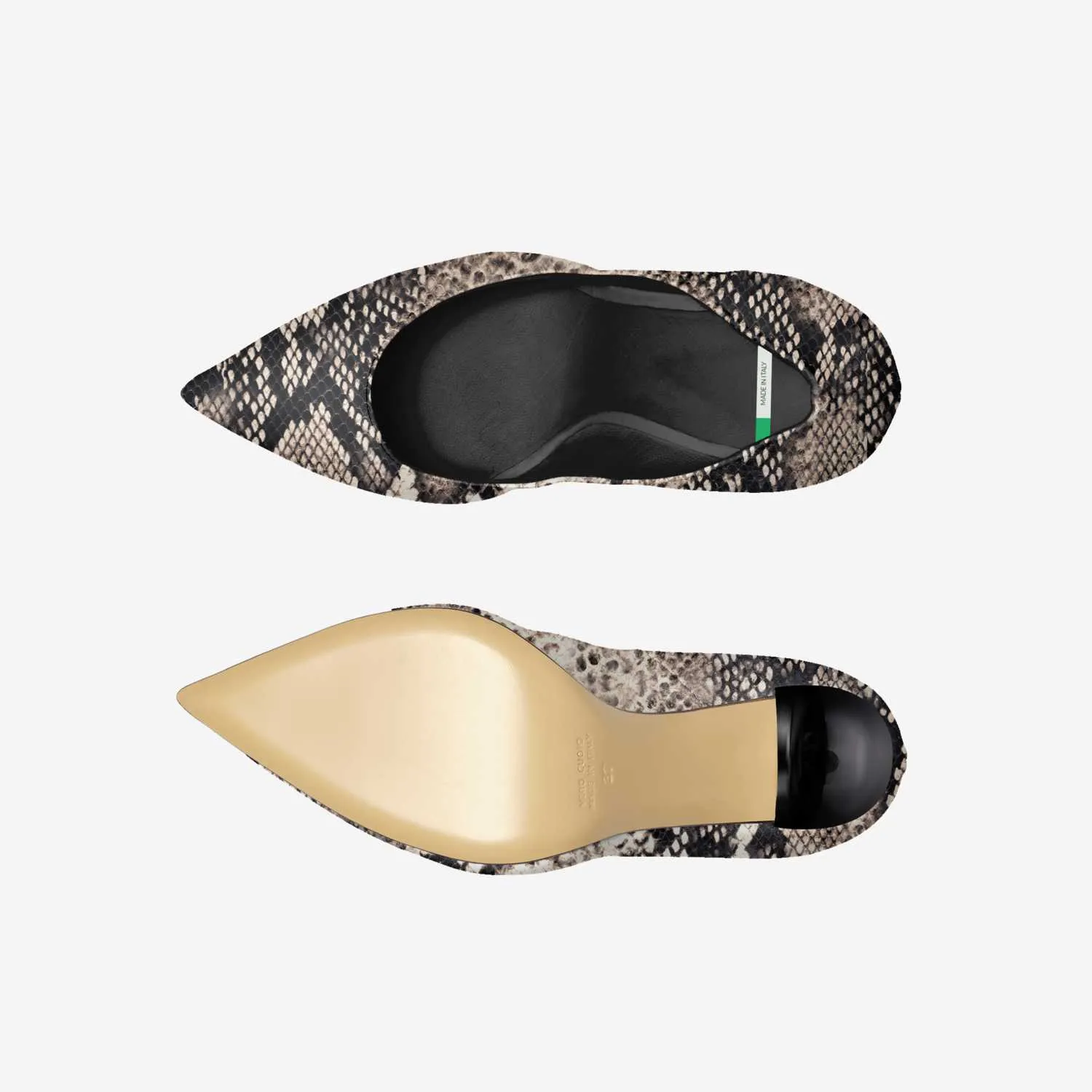 WHITE PYTHON POINT TOE STILETTO PUMP