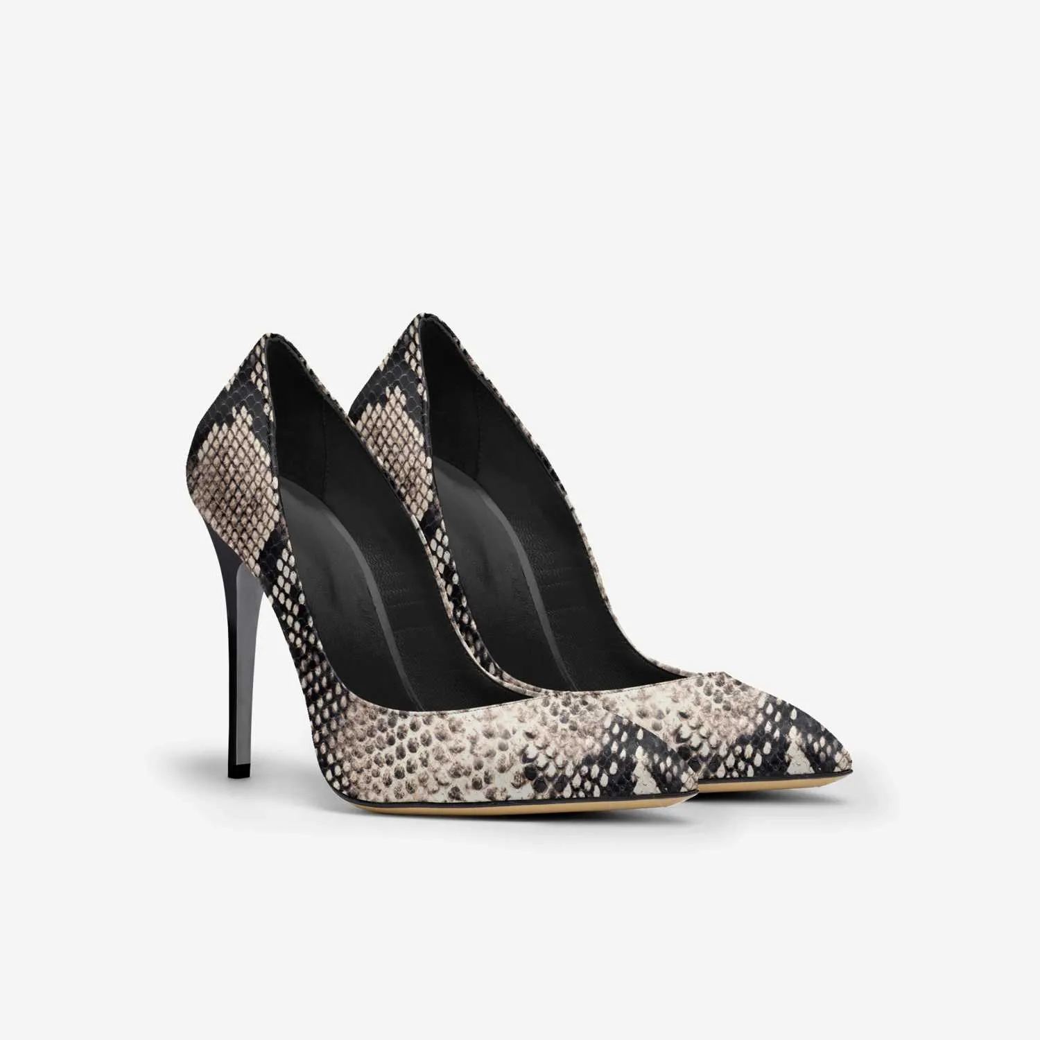 WHITE PYTHON POINT TOE STILETTO PUMP