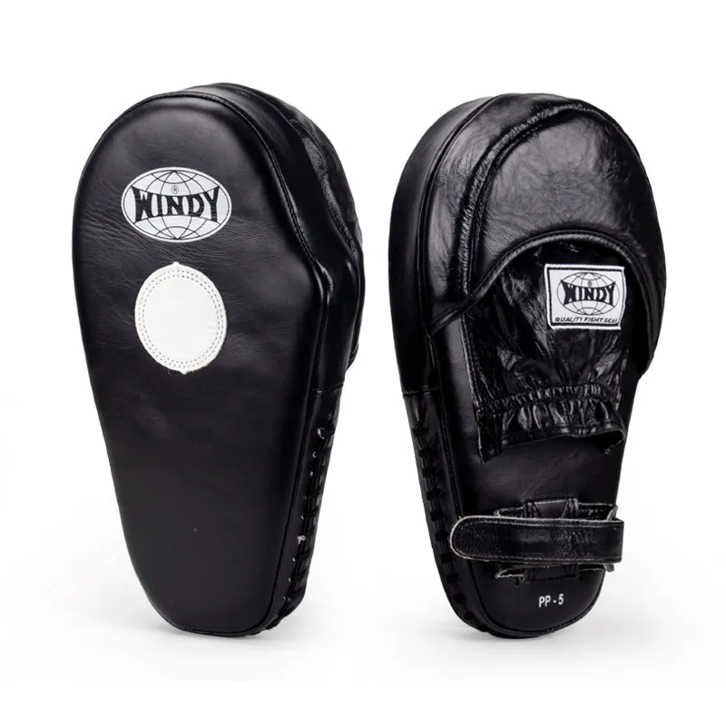 WINDY HYBIRD PP6 MUAY THAI BOXING MMA FOCUS MITTS PADS BLACK