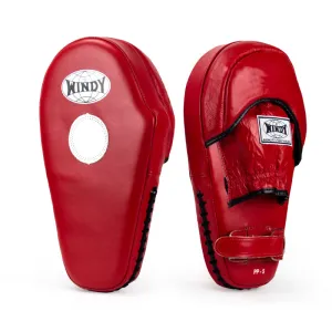 WINDY HYBIRD PP6 MUAY THAI BOXING MMA FOCUS MITTS PADS RED