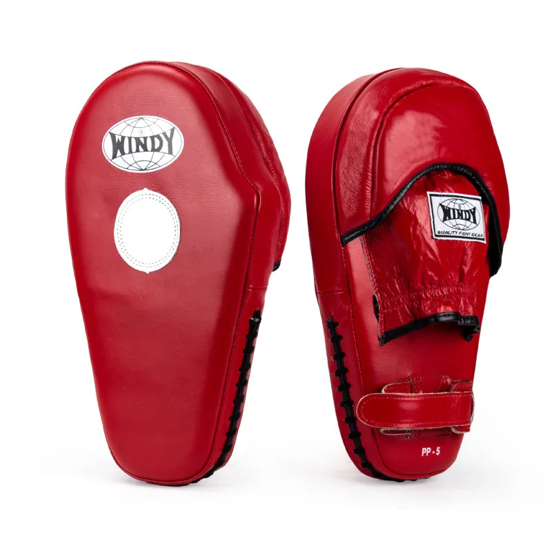 WINDY HYBIRD PP6 MUAY THAI BOXING MMA FOCUS MITTS PADS RED