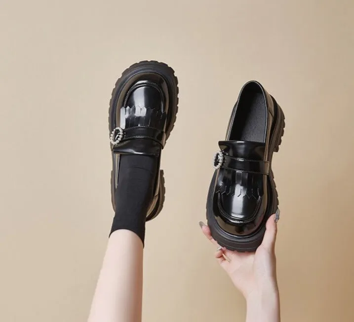 Women Genuine Leather Casual Thick-soled Shoes