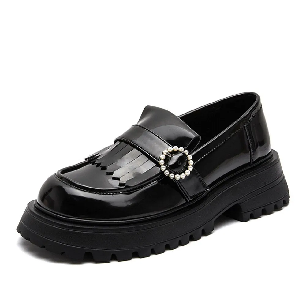 Women Genuine Leather Casual Thick-soled Shoes