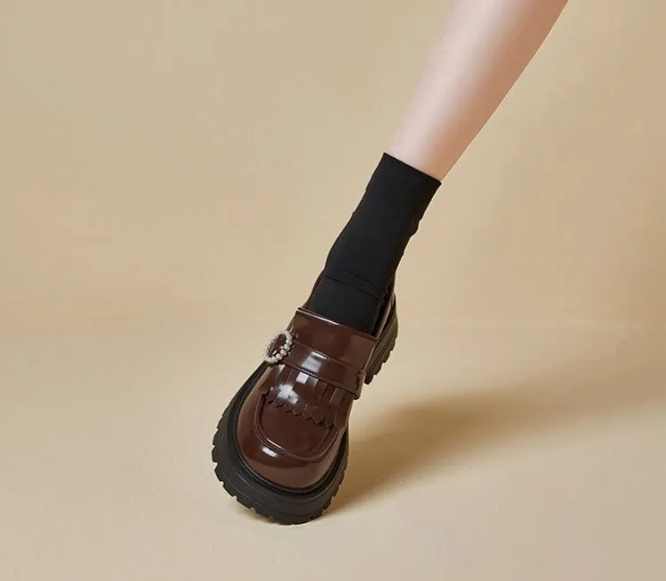 Women Genuine Leather Casual Thick-soled Shoes