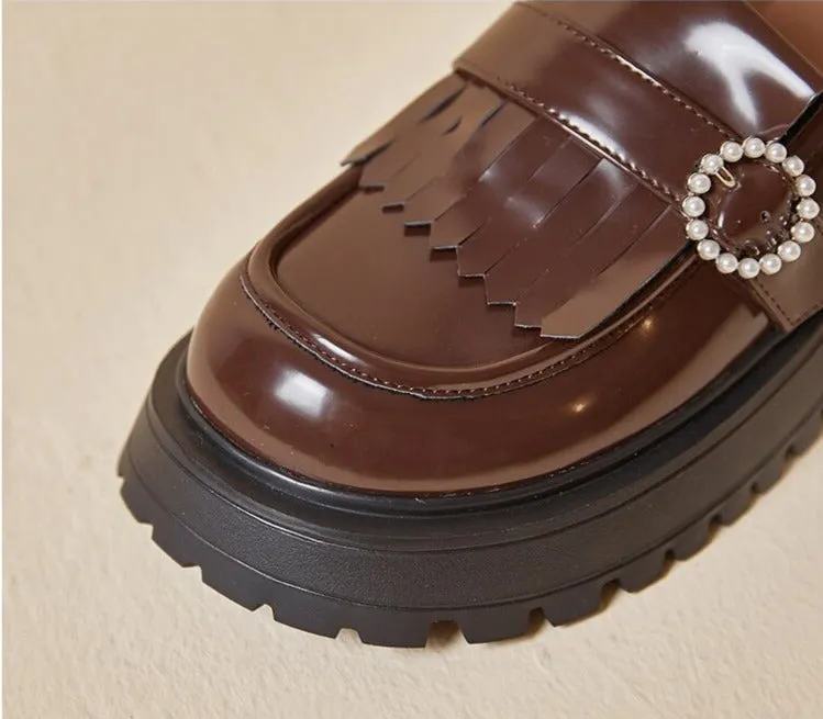 Women Genuine Leather Casual Thick-soled Shoes