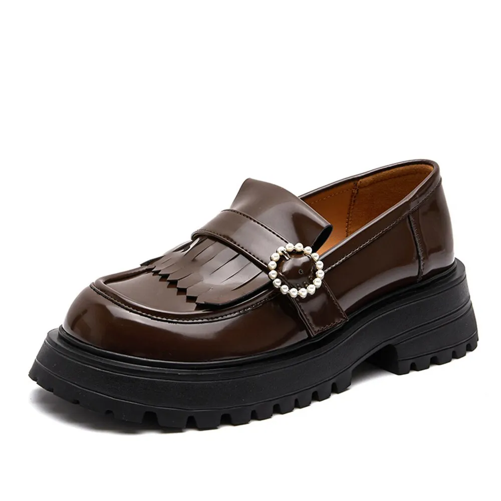 Women Genuine Leather Casual Thick-soled Shoes