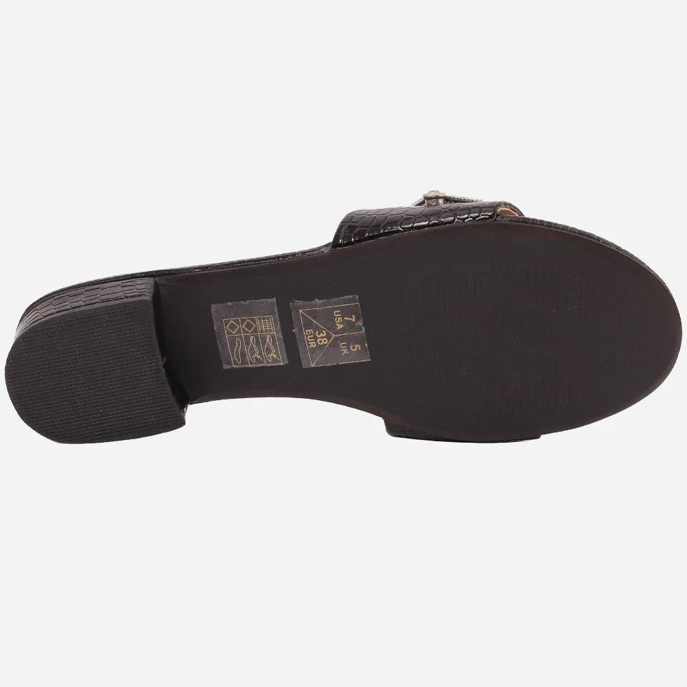 Women "EVELYN" Block Heel Slippers