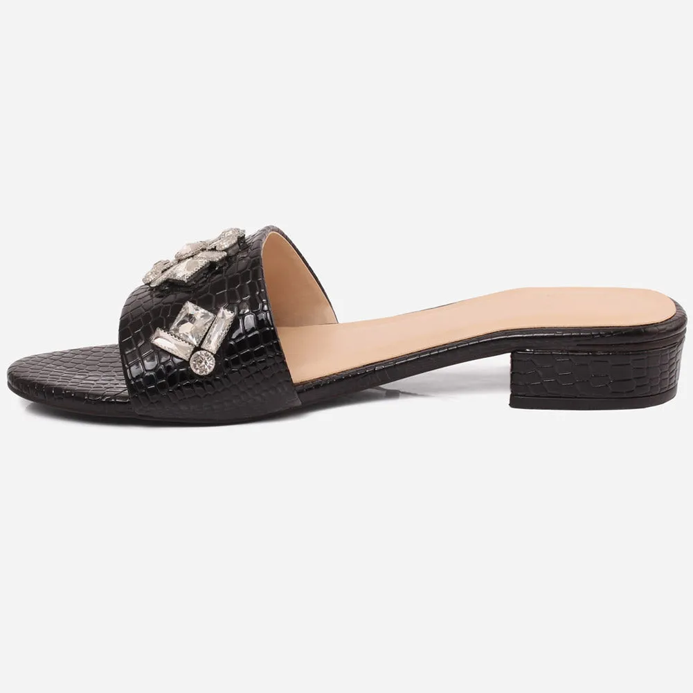 Women "EVELYN" Block Heel Slippers