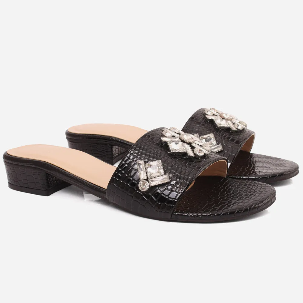 Women "EVELYN" Block Heel Slippers