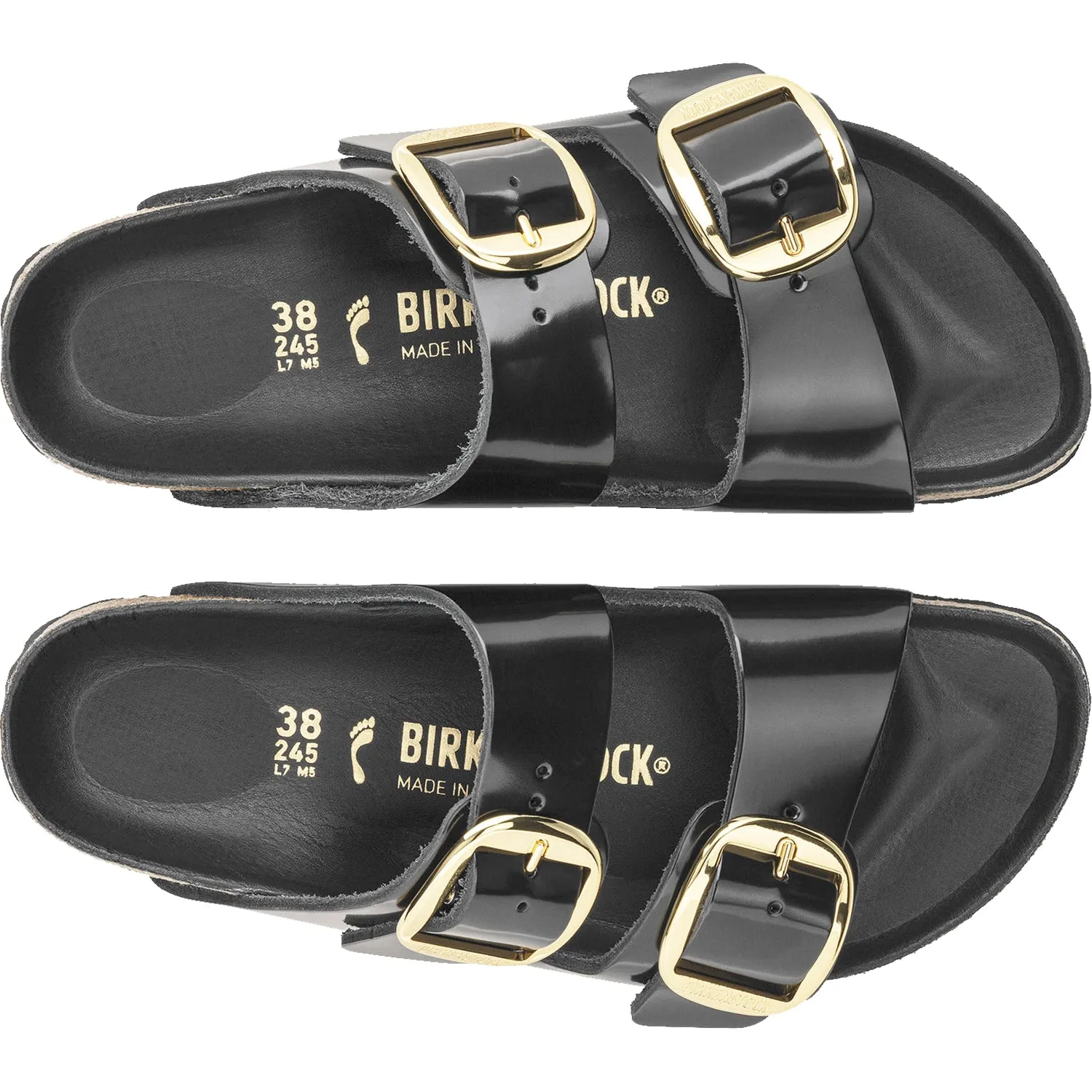 Women's Birkenstock Arizona Big Buckle High Shine Black Leather