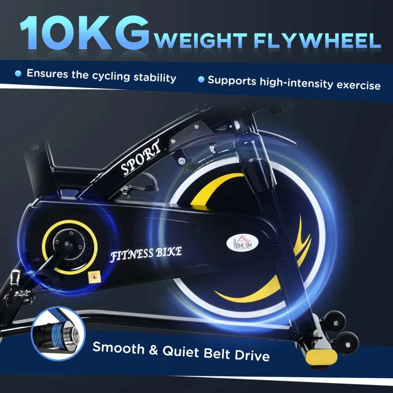 Yellow Upright Exercise Bike with 10KG Flywheel & LCD Monitor