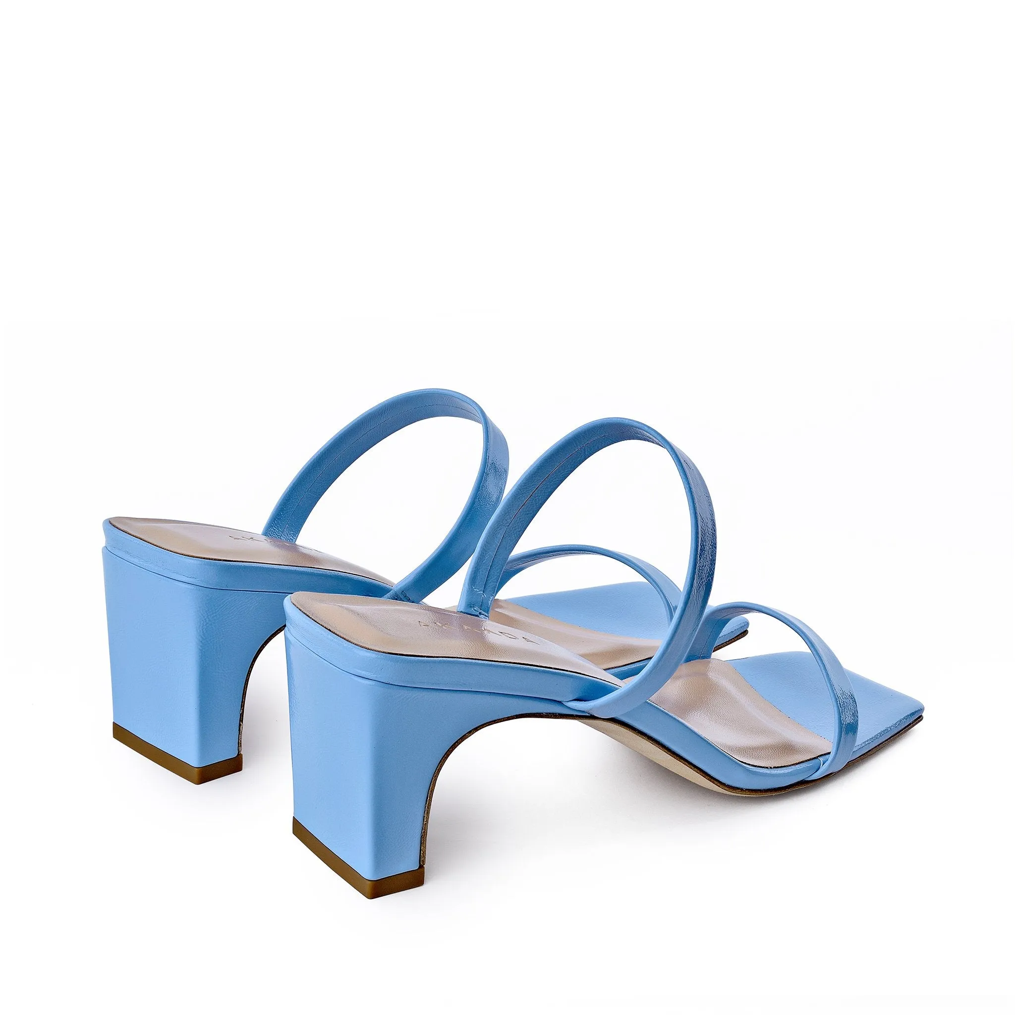 Yuki Light Blue Leather Sandals