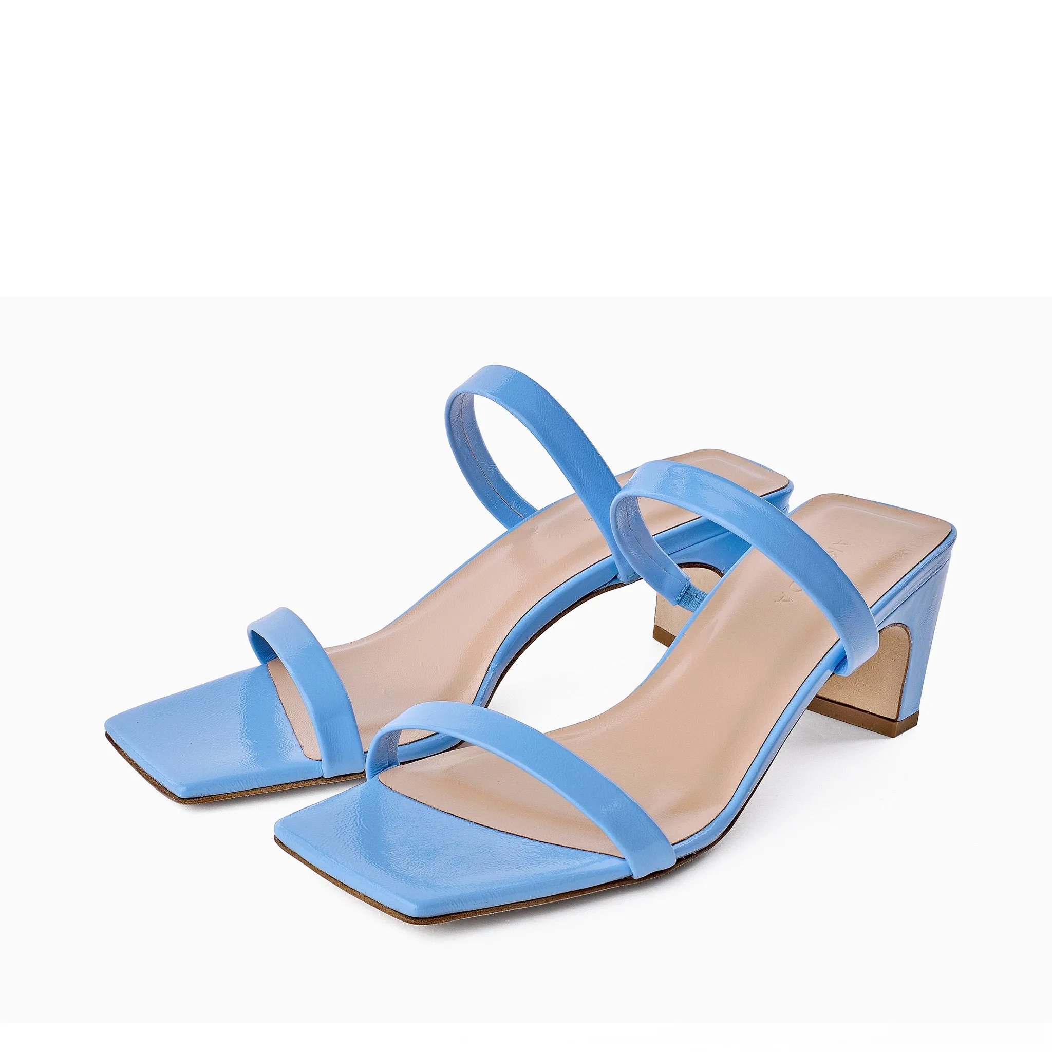 Yuki Light Blue Leather Sandals