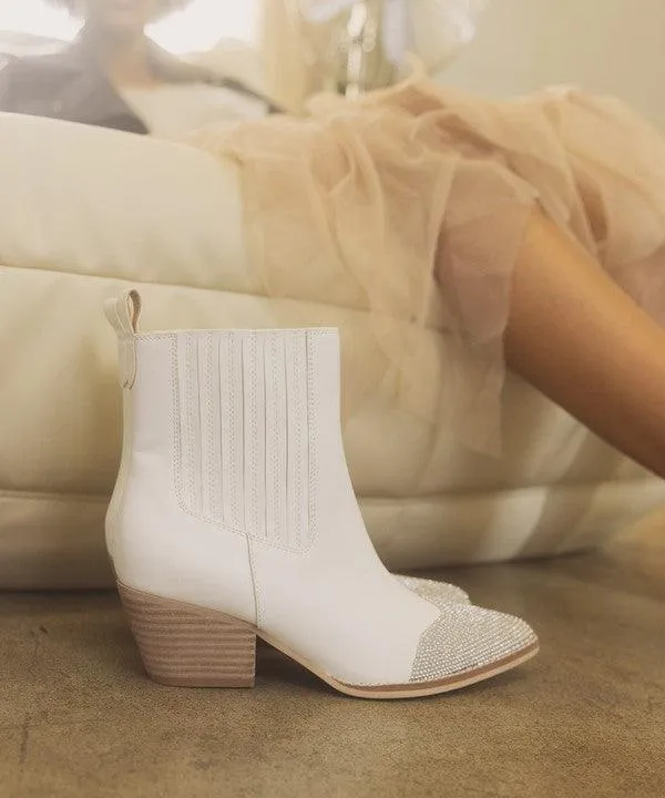 Zoei Rhinestone Toe Booties