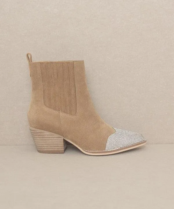 Zoei Rhinestone Toe Booties