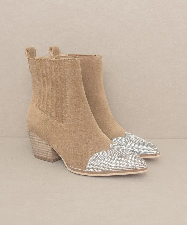 Zoei Rhinestone Toe Booties