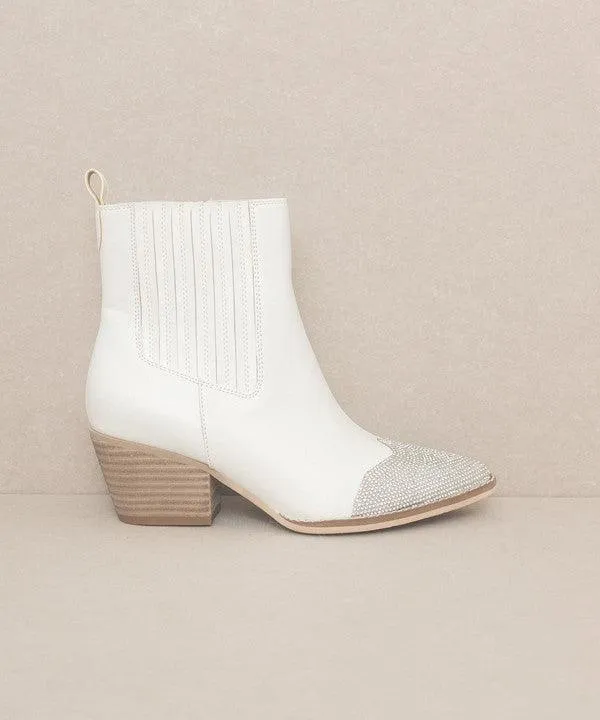 Zoei Rhinestone Toe Booties