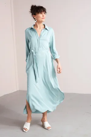 ZUMA A silhouette midi shirt dress in dusty blue